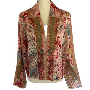Vintage Sandy Starkman Multi-Colored Boho Silk Jacket